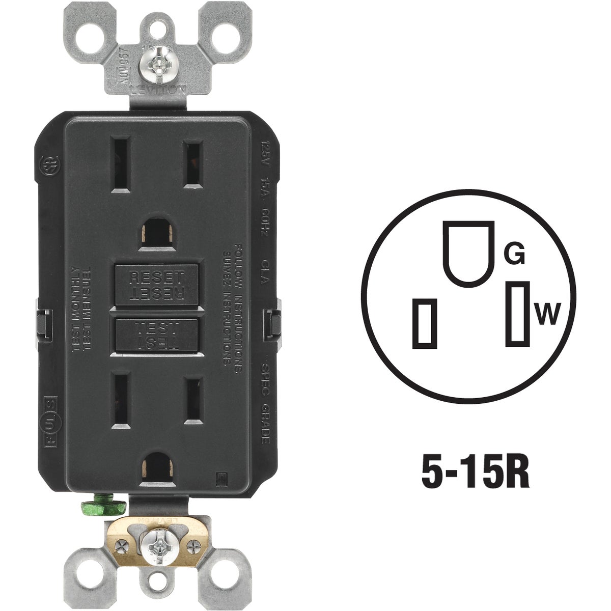 15A BLK SLFT GFCI OUTLET
