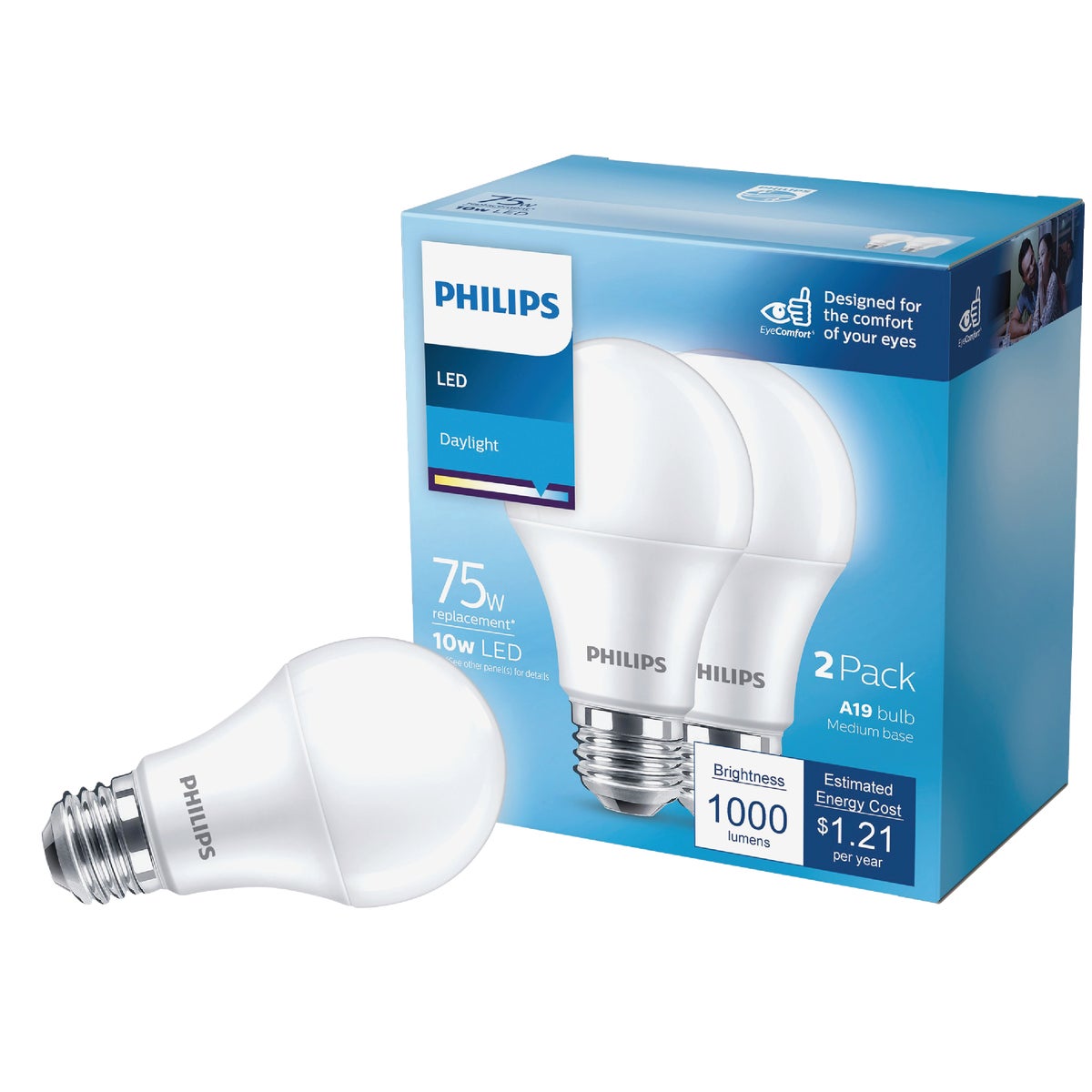 2PK 75W A19 DL LED BULB