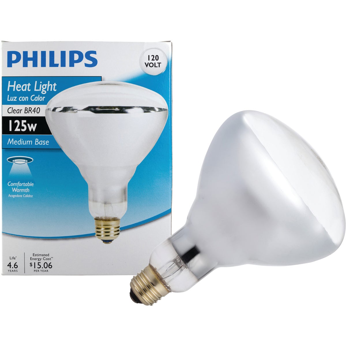 125W BR40 CLR HEAT BULB