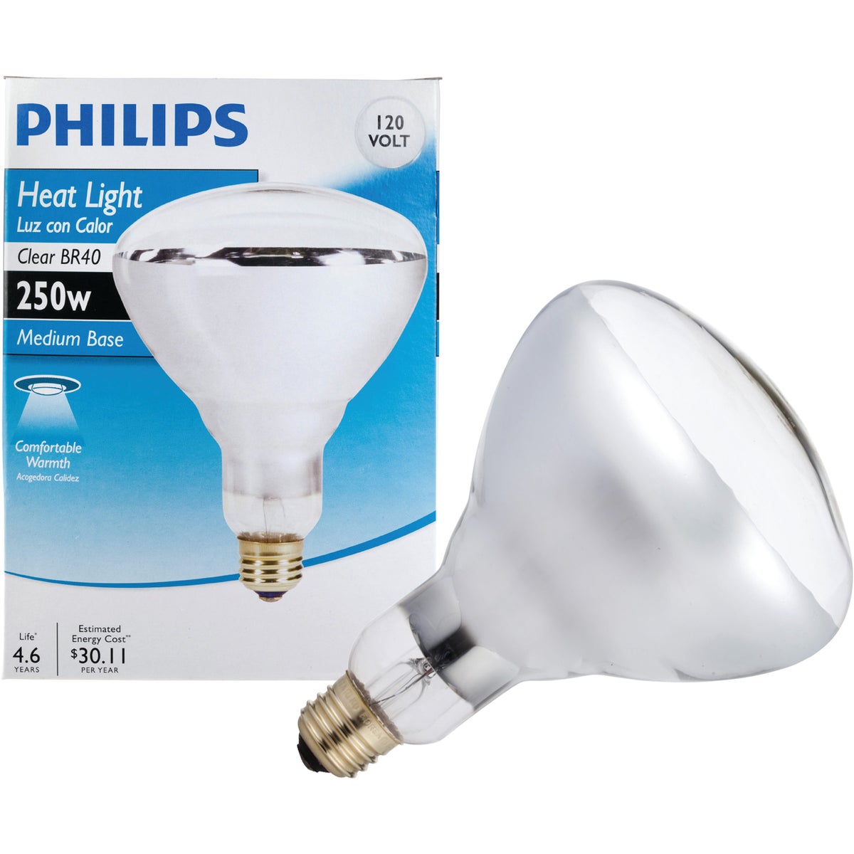 250W BR40 CLR HEAT BULB