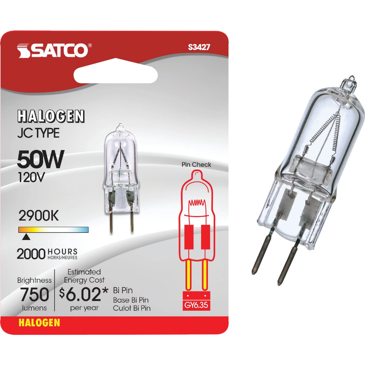 50W T4 HALOGEN CLR BULB