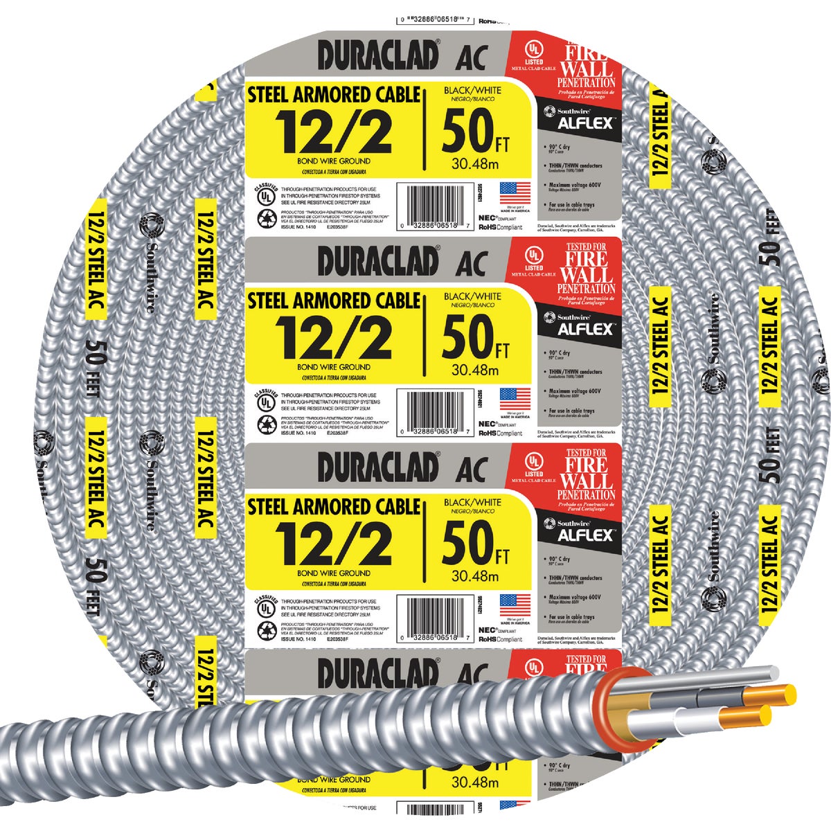 50 12/2 STL ARMOR CABLE