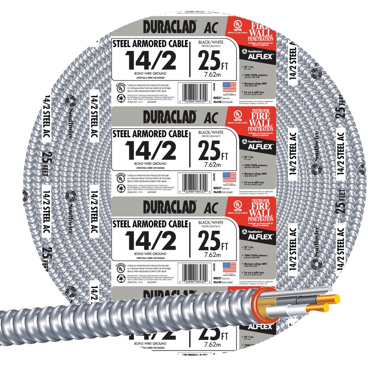 25 14/2 STL ARMOR CABLE