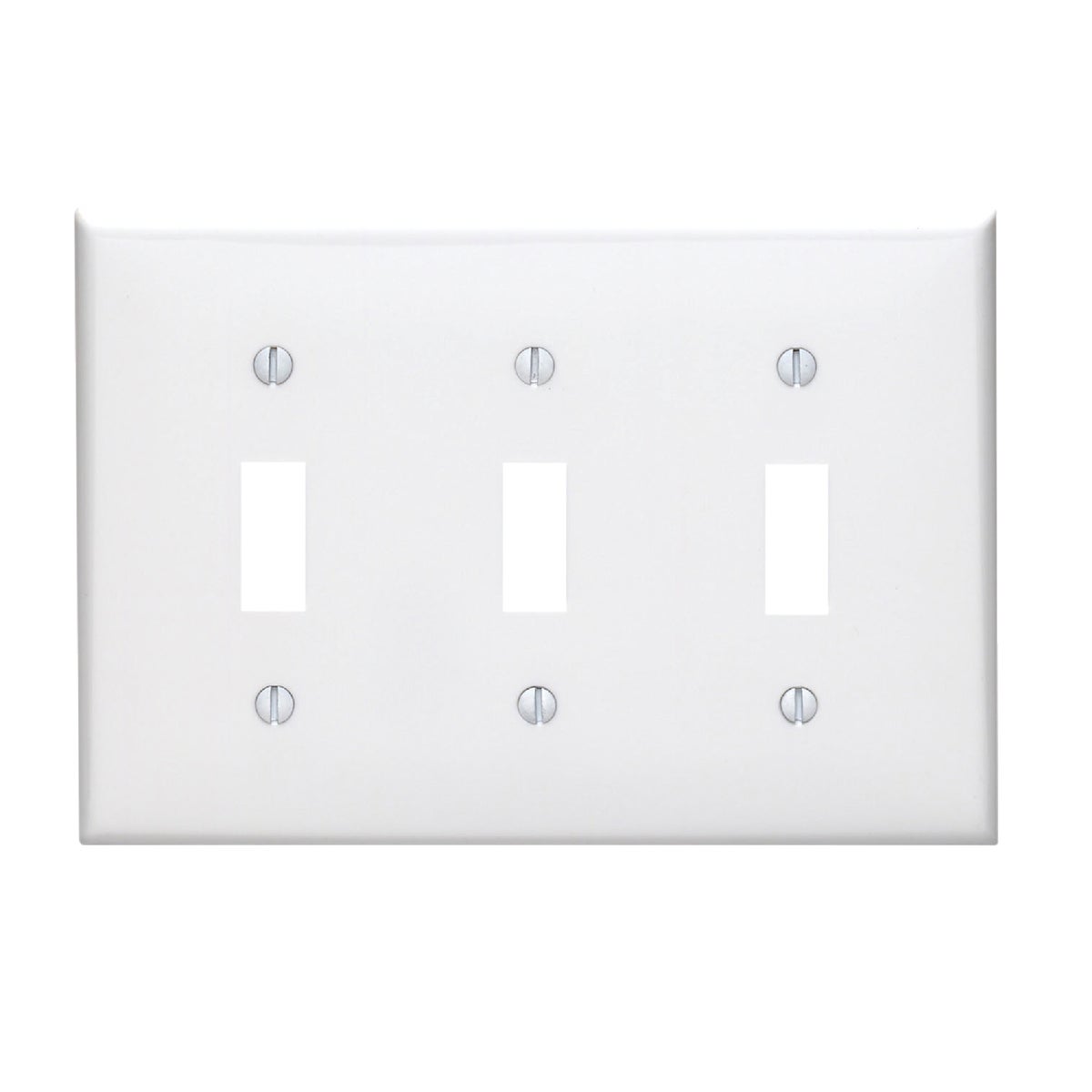 WHT 3-TOGGLE WALL PLATE