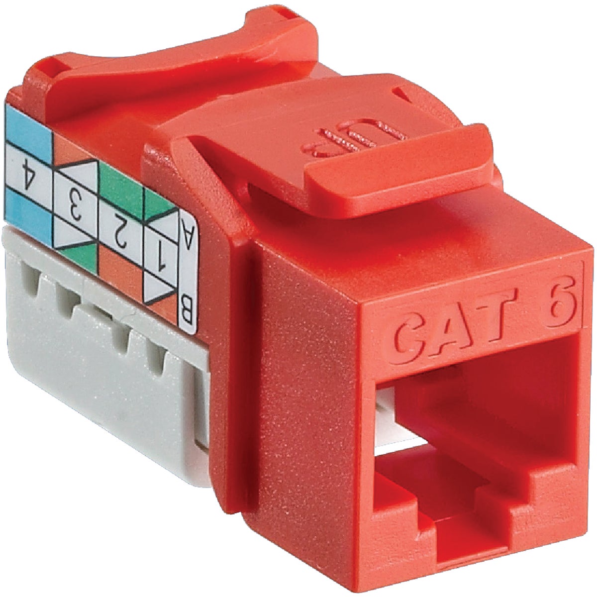 ORANGE 8-WIRE CAT6 JACK