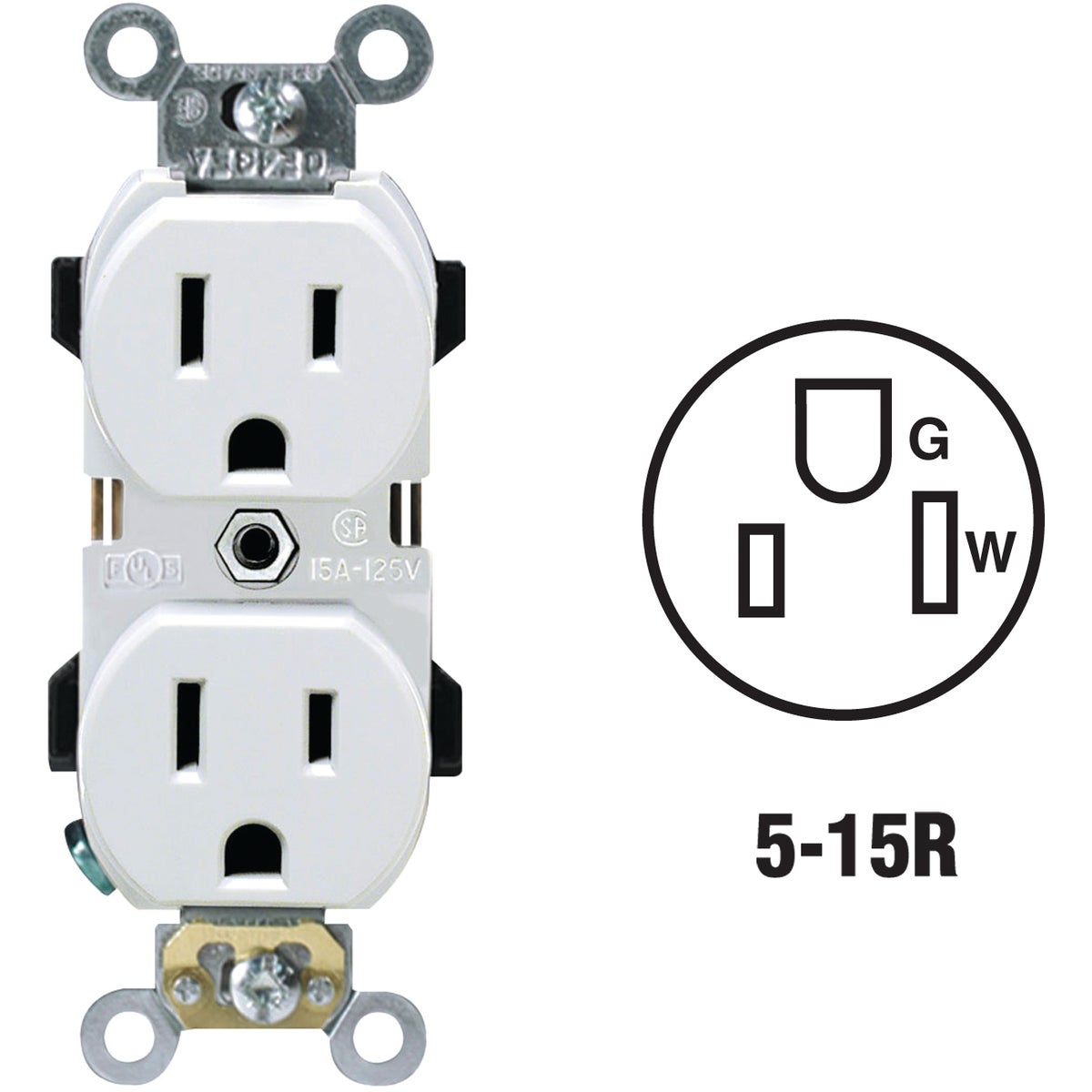 WHT DUPLEX OUTLET