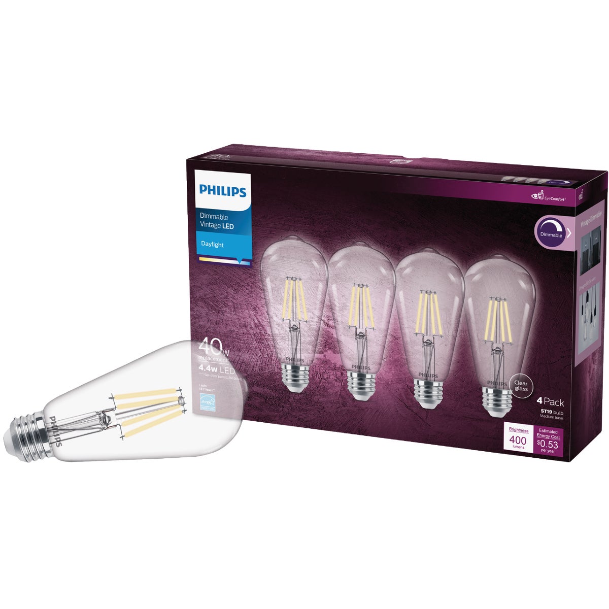 4PK 40W ST19DL LED BULB