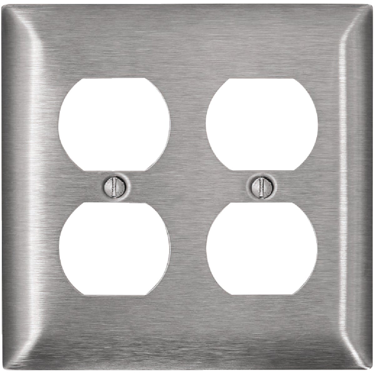 2-GANG SS REC WALLPLATE