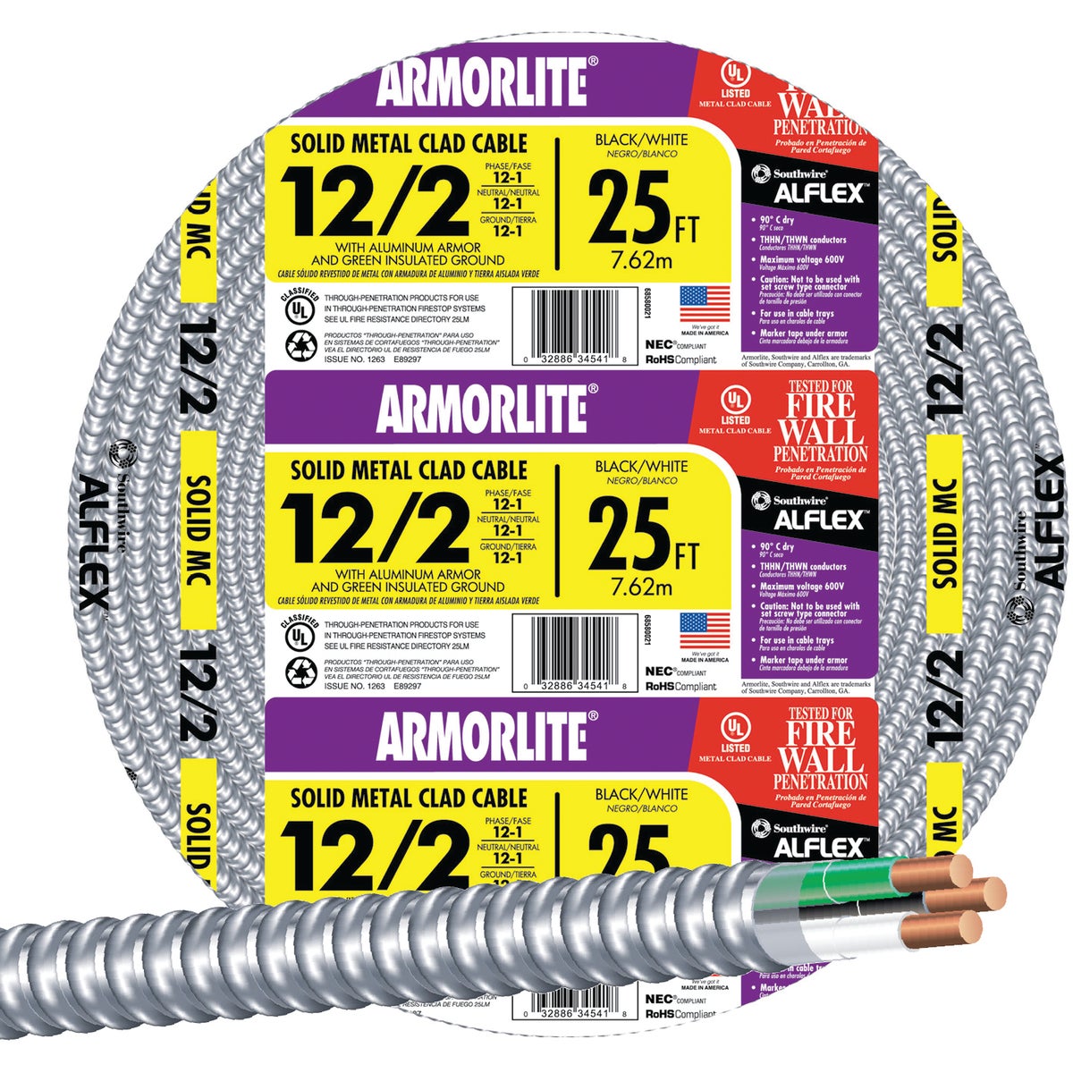 25 12/2 MC ALUM CABLE