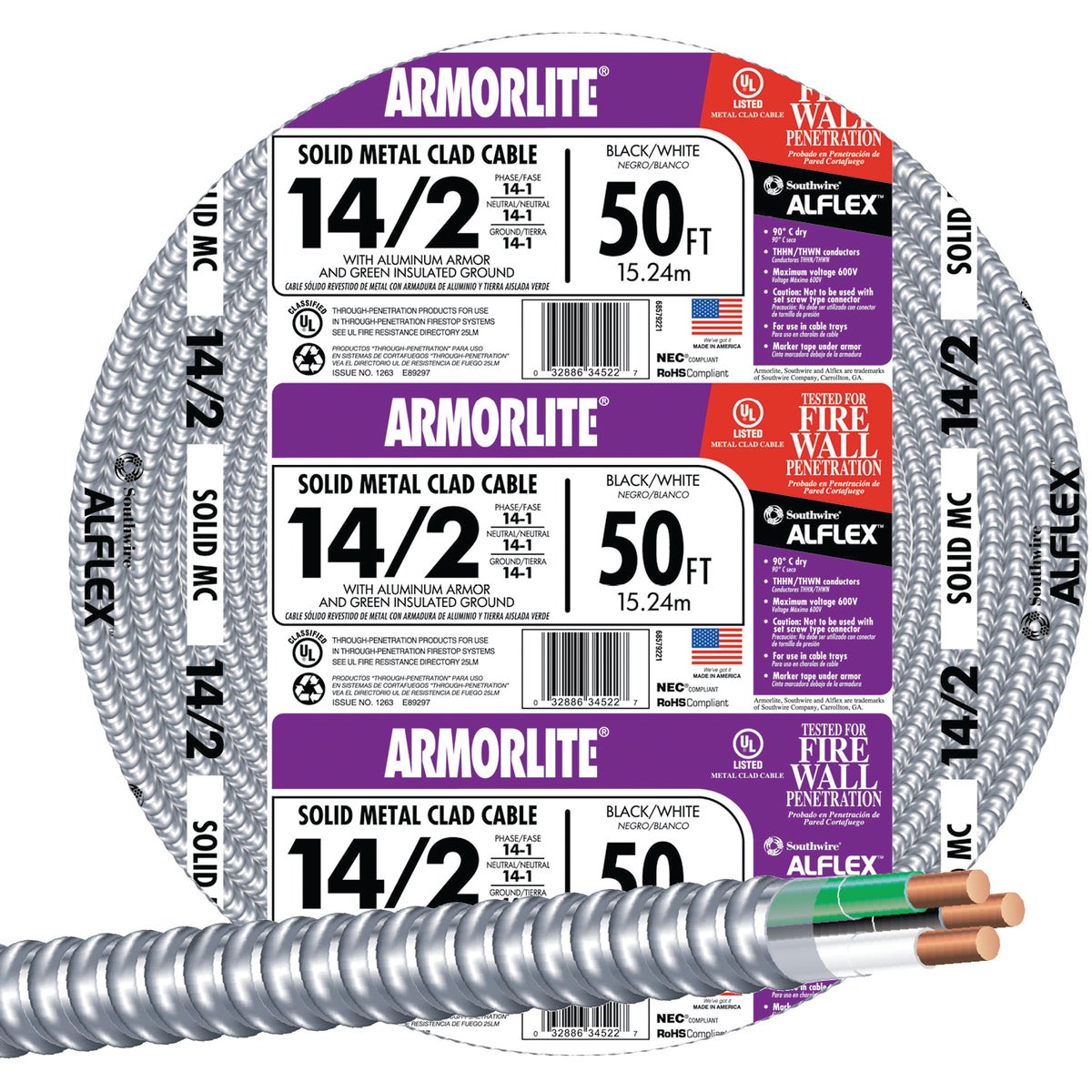 50 14/2 MC ALUM CABLE