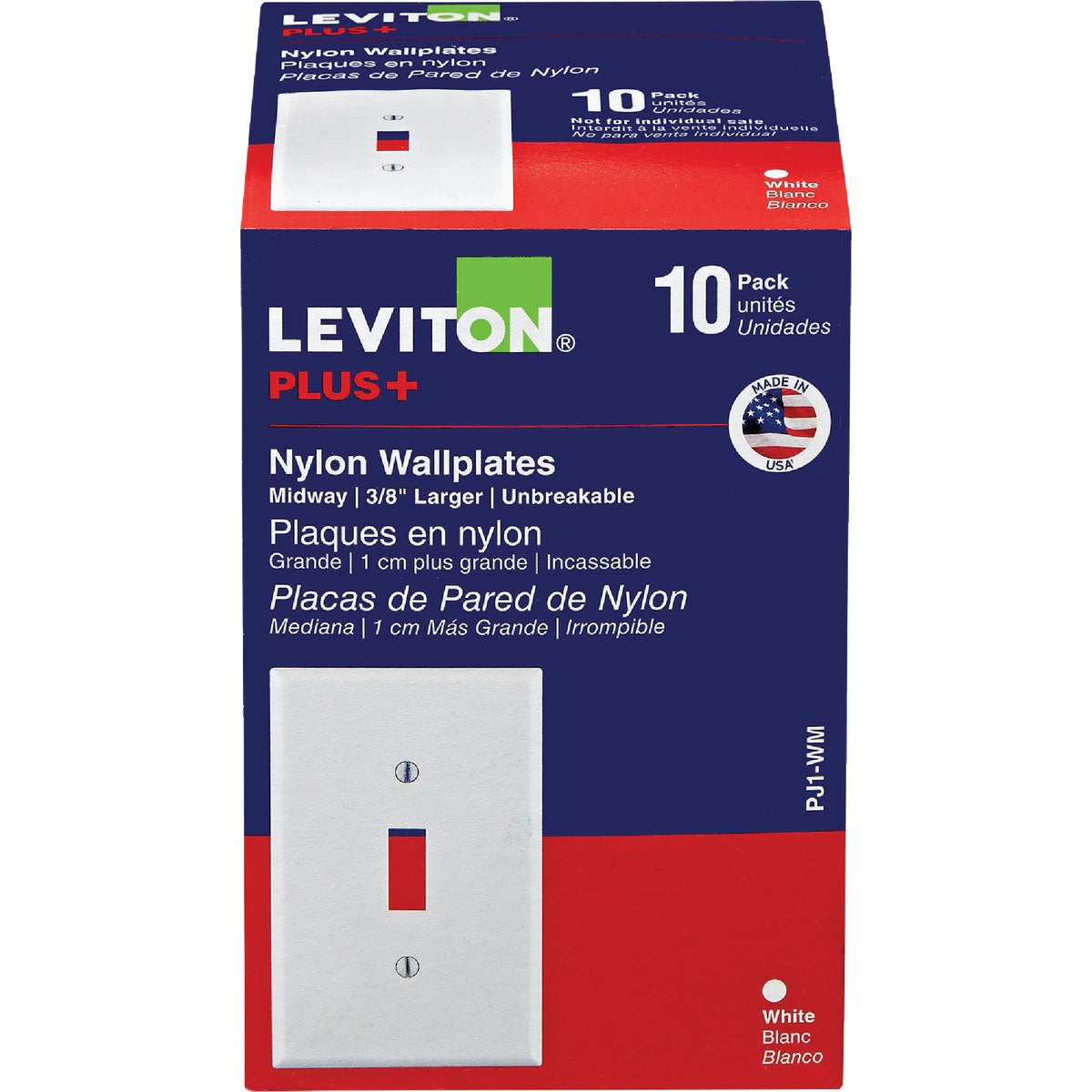 10PK WH 1-TGMW WALLPLATE