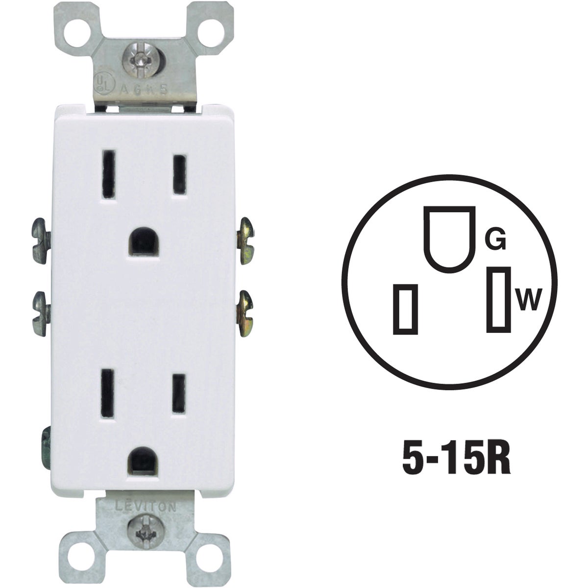 WHITE DUPLEX OUTLET