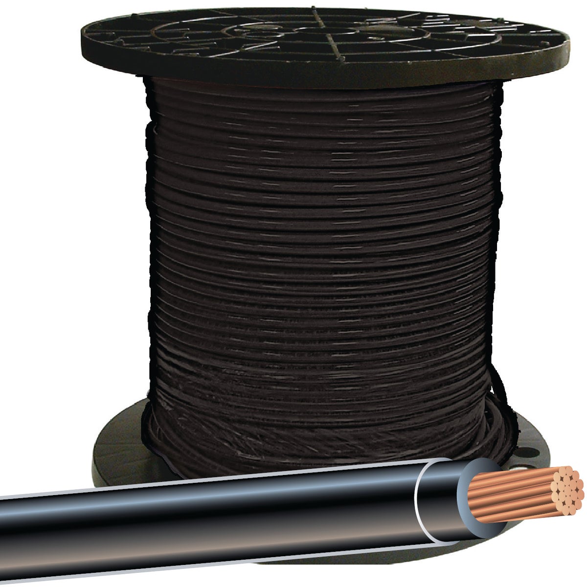 500 8STR BLK THHN WIRE