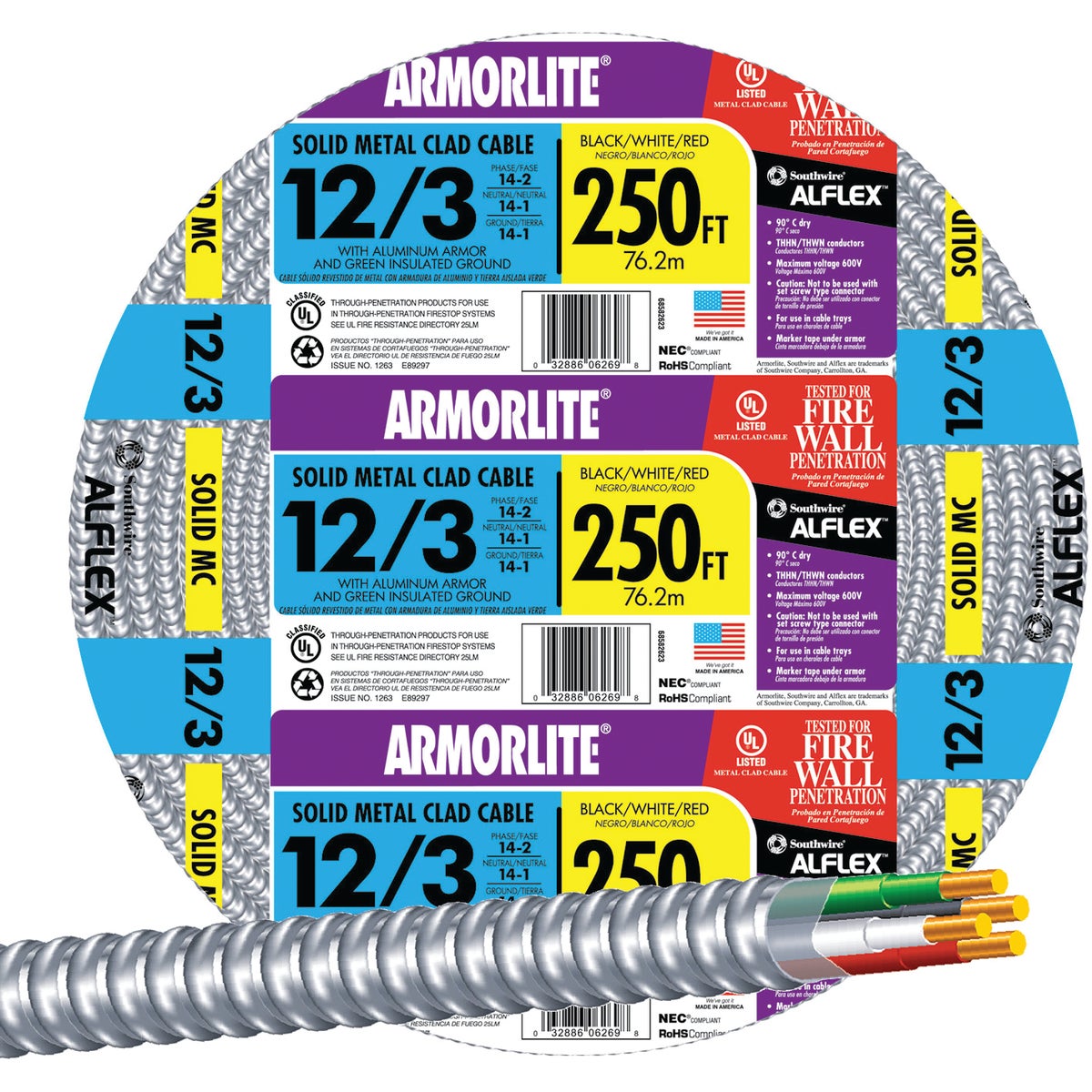 250 12/3 MC ALUM CABLE