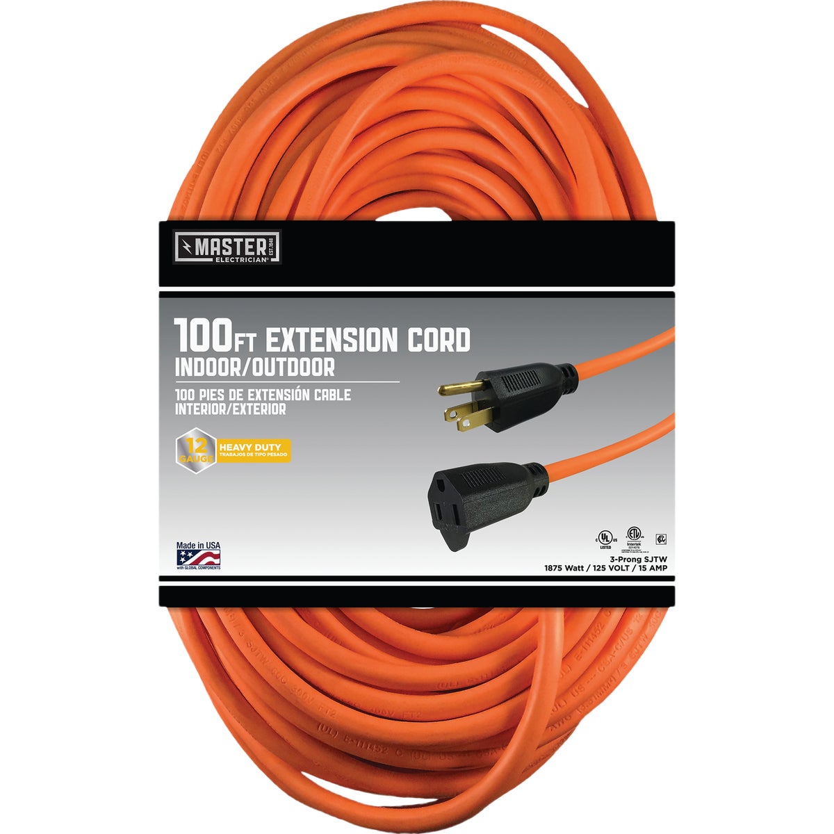 Master Electrician 100 Ft. 12/3 Heavy-Duty Outdoor Extension Cord