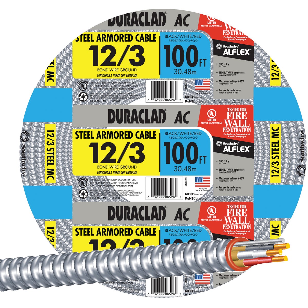 100 12/3 STL ARMR CABLE