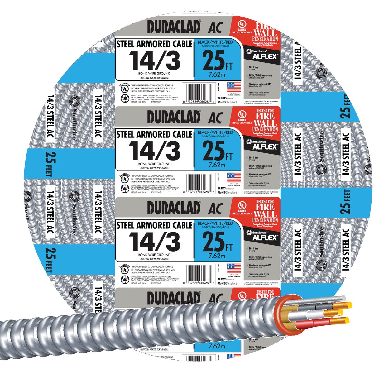 25 14/3 STL ARMOR CABLE