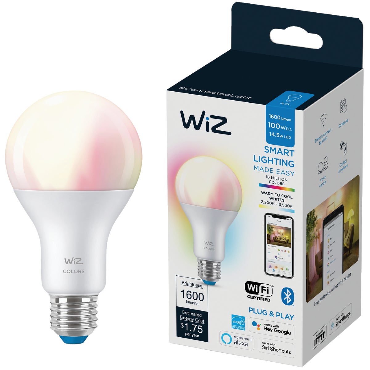 100W A21 MED COLOR BULB