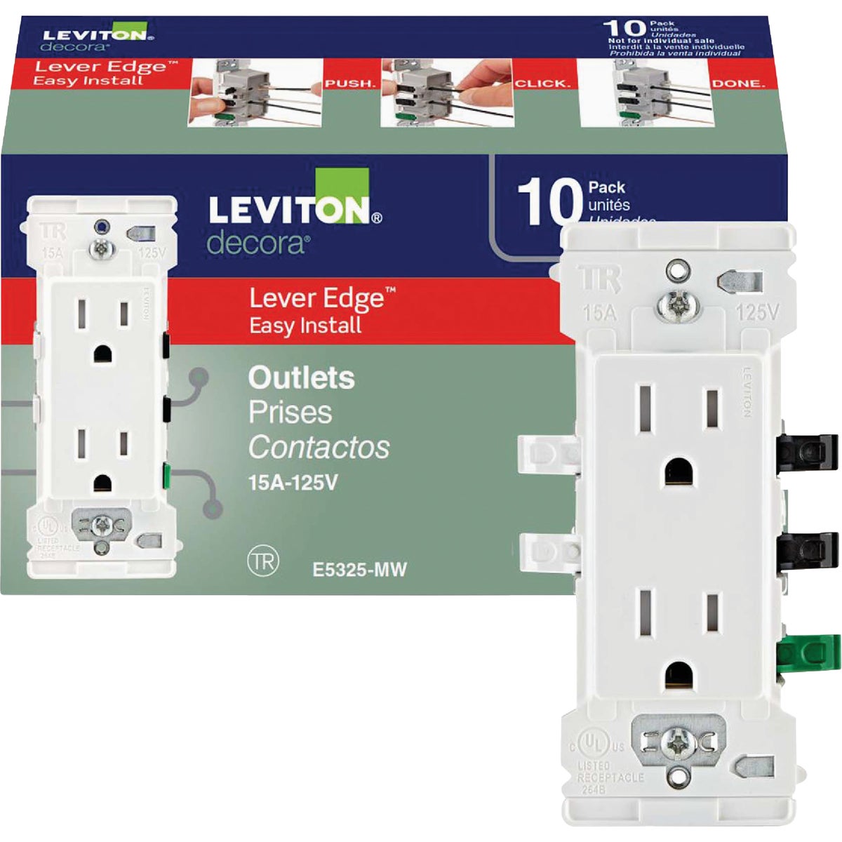 10PK 15A WHT TMP OUTLET