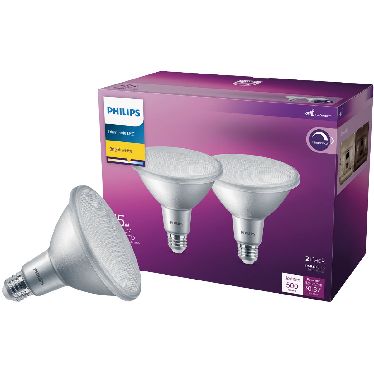 2PK 45W PAR38BW LED BULB