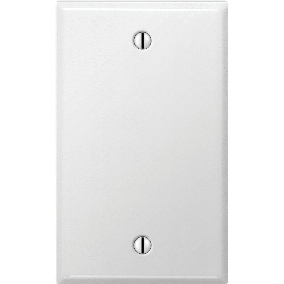 WHT/STL BLANK WALL PLATE