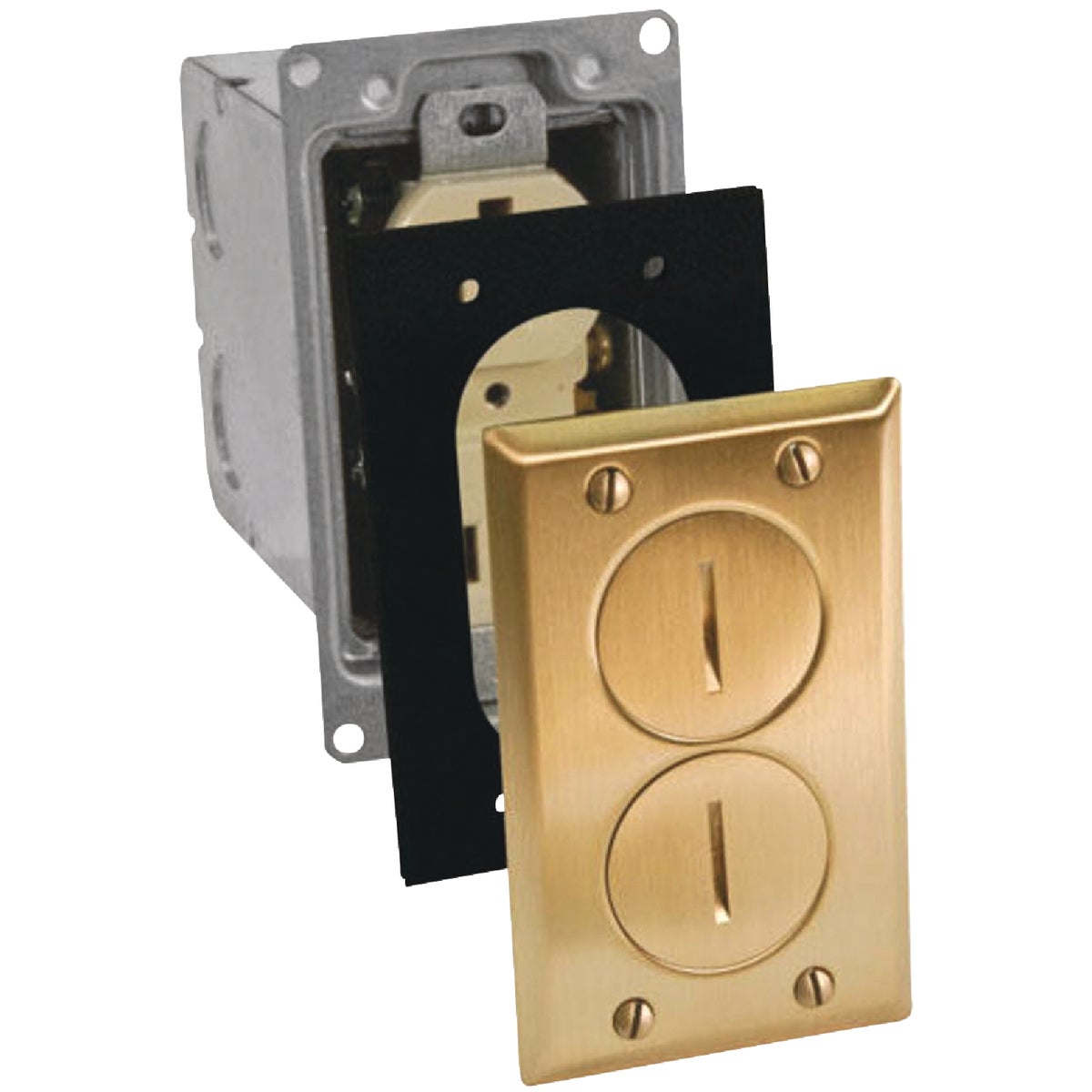 BRASS FLOOR OUTLET KIT