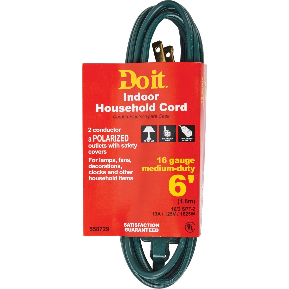 Do it 6 Ft. 16/2 Green Cube Tap Extension Cord 558729