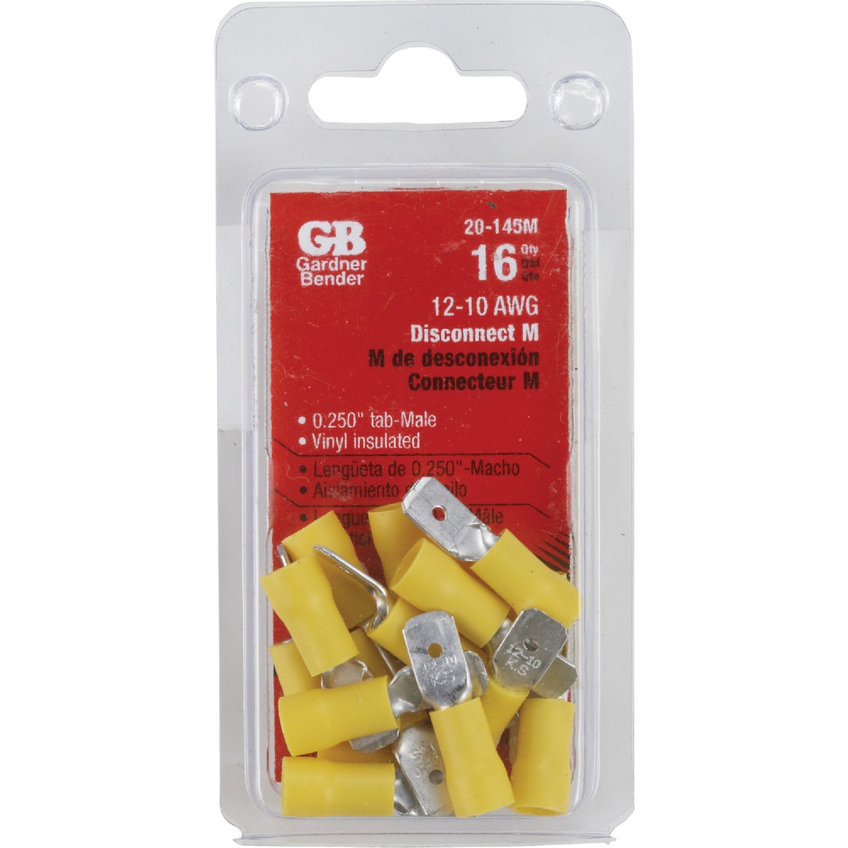 Gardner Bender 12 to 10 AWG Male Yellow Vinyl-Insulated Barrel Disconnect (16-Pack) 562882