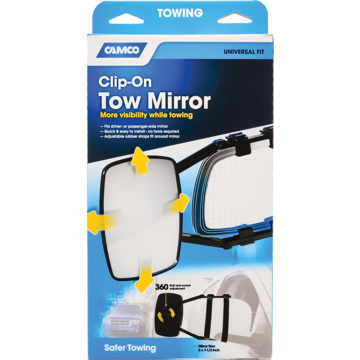 CLAMP-ON TOWING MIRROR