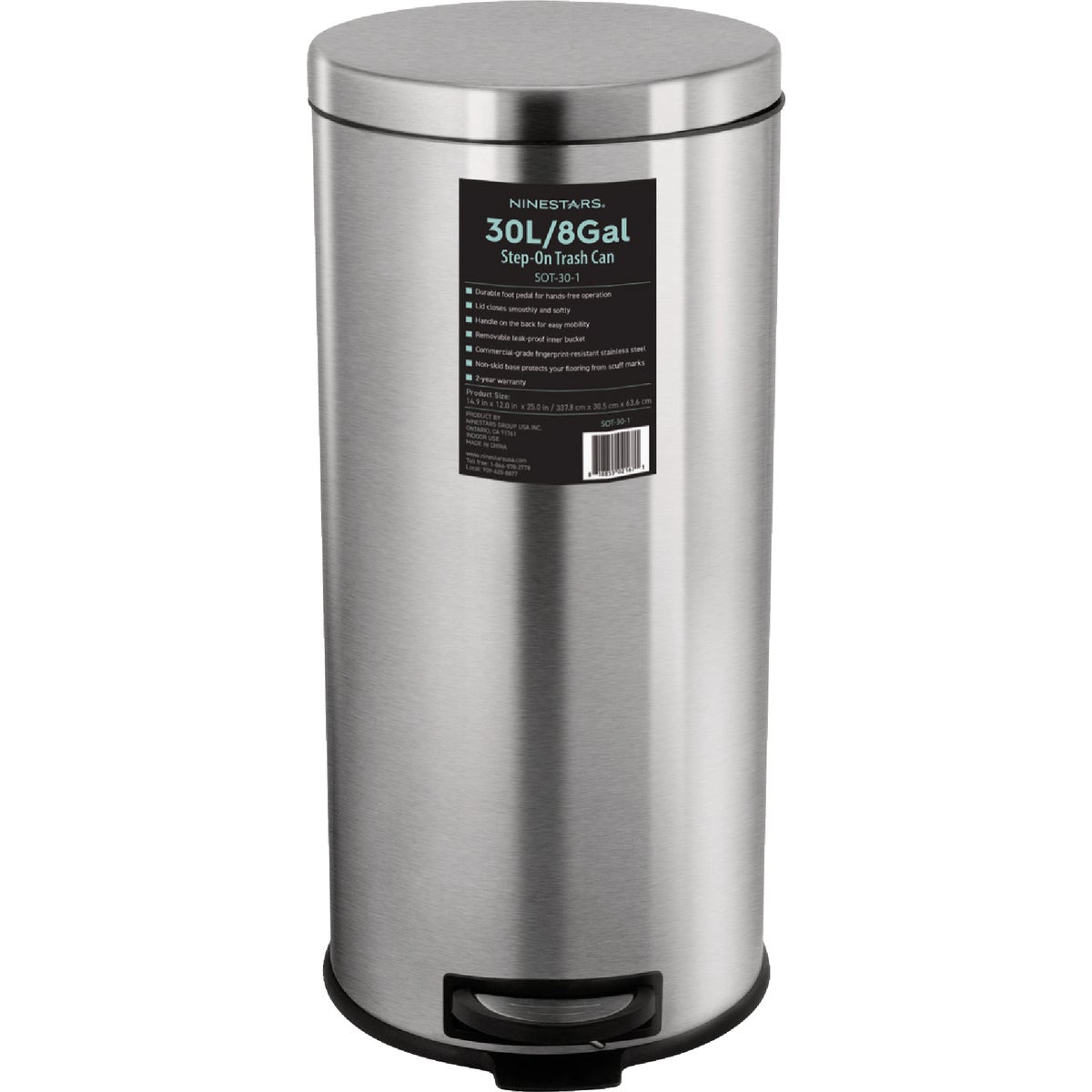 Honey Can Do Serene Round Step Bin Wastebasket 601593