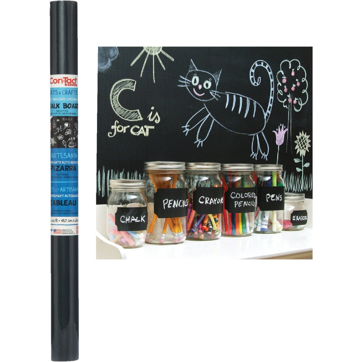 Con-Tact Chalkboard Self-Adhesive Shelf Liner 601807