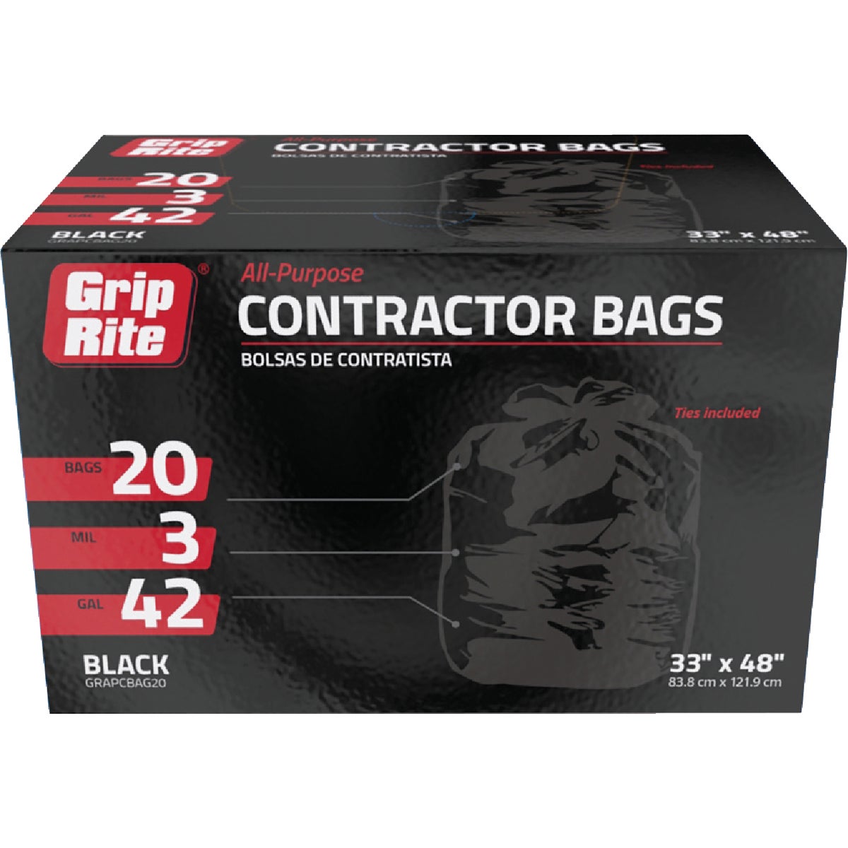 20CT 42GL CONTRACTOR BAG