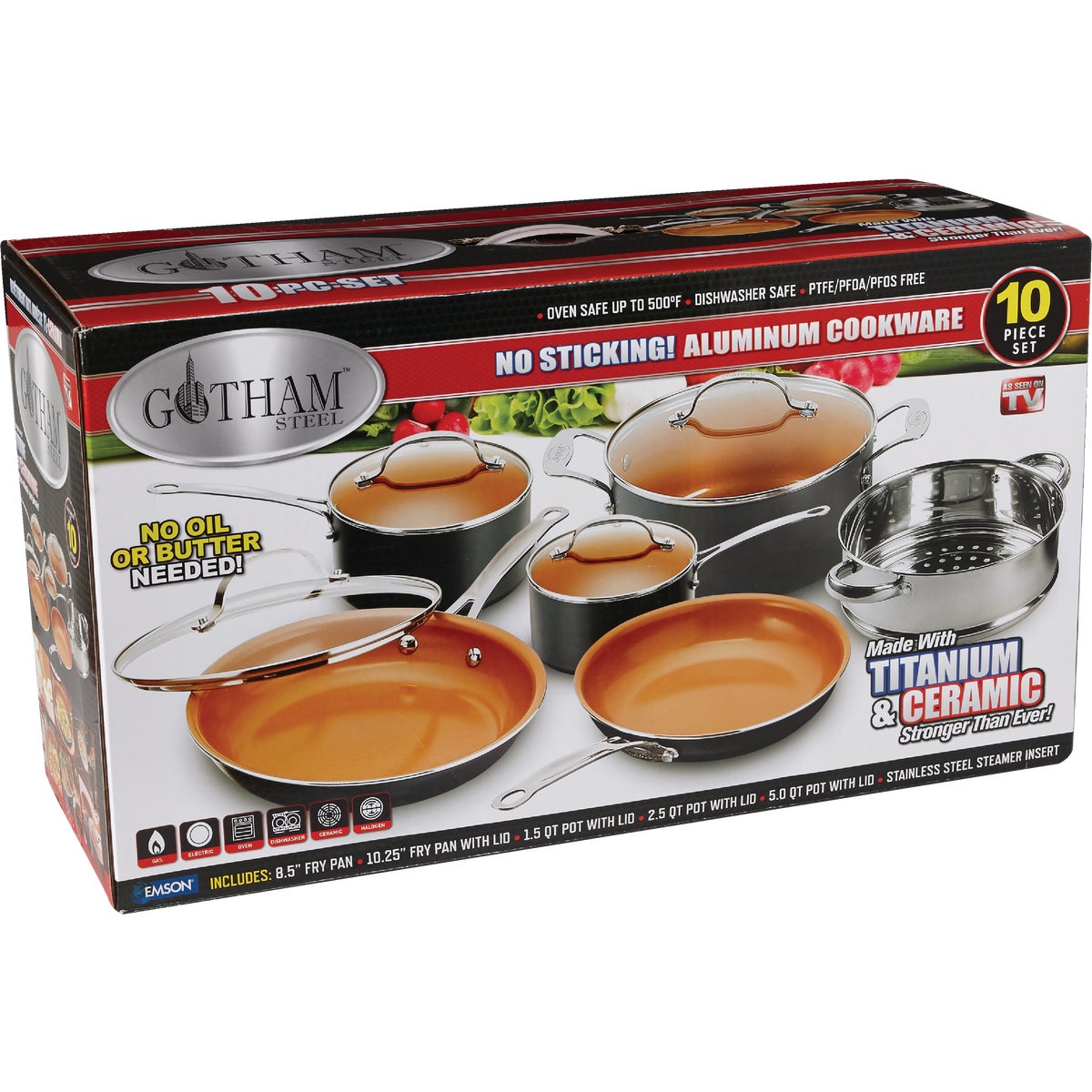 10PC STEEL COOKWARE SET