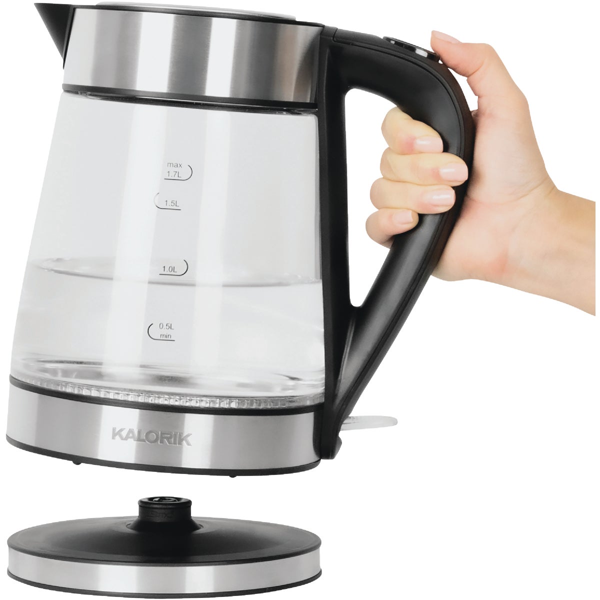 Kalorik Stainless Steel Color Changing LED Electric Kettle 602967
