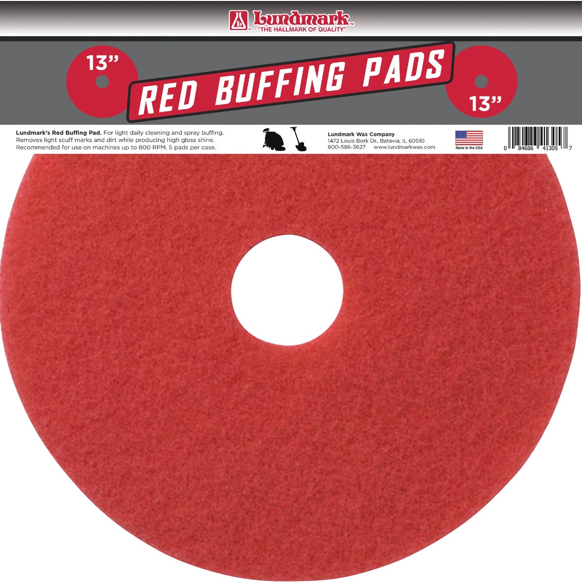 13" RED SCRUB PAD