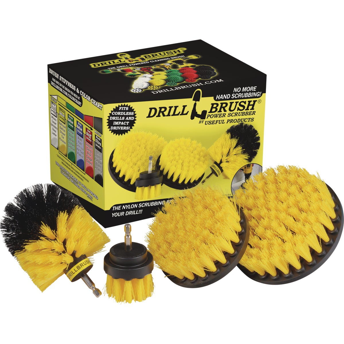 4P MED YELLOW DRILLBRUSH