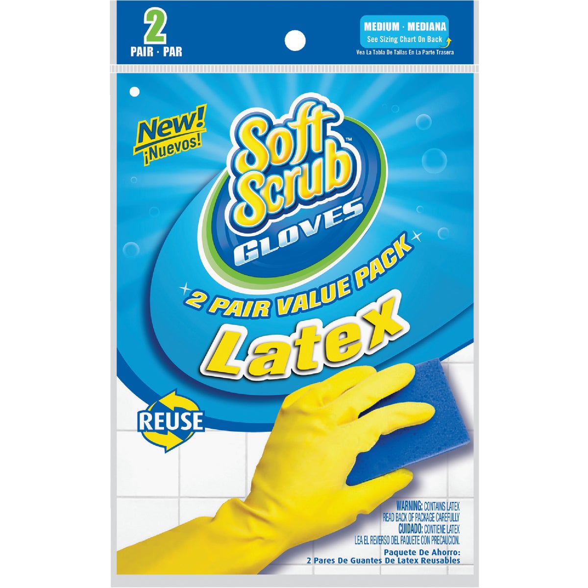 Soft Scrub 2-Pair Pack Latex Rubber Glove 611895