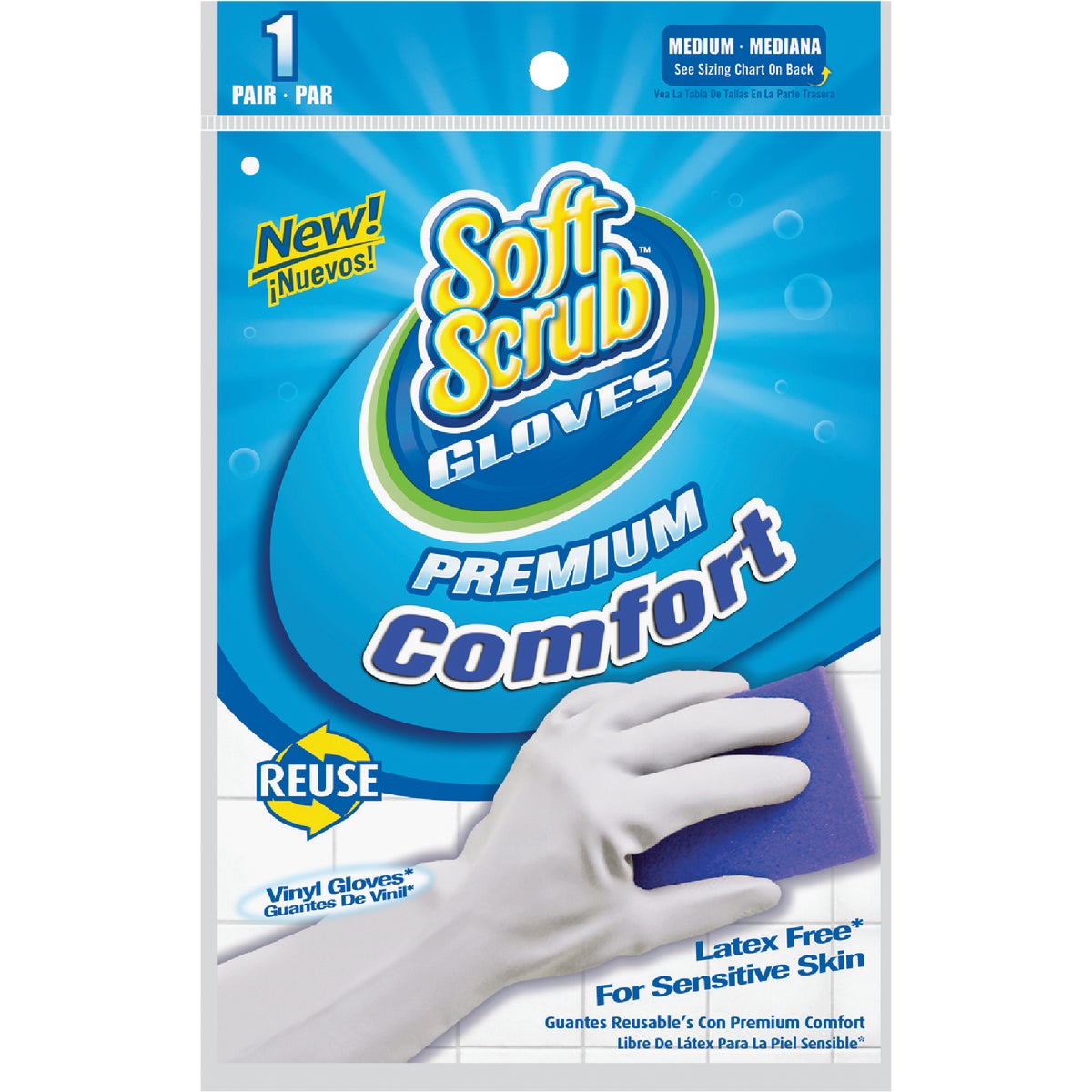 Soft Scrub Premium Comfort Vinyl Rubber Glove 611939