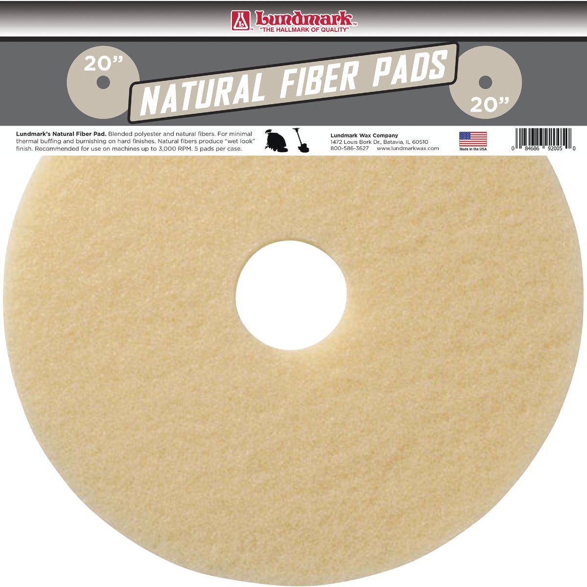 20" NATURAL BUFFING PAD