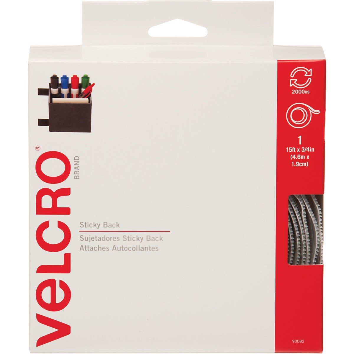 VELCRO Brand Sticky Back Reclosable Hook & Loop Roll 612537