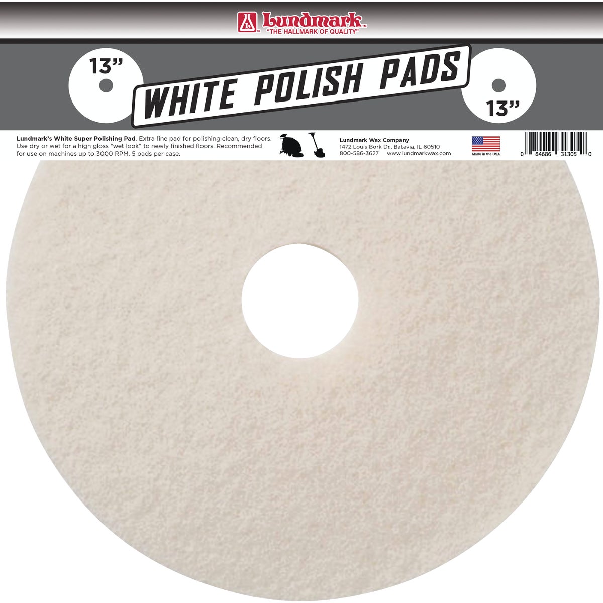 13" WHITE BUFFER PAD