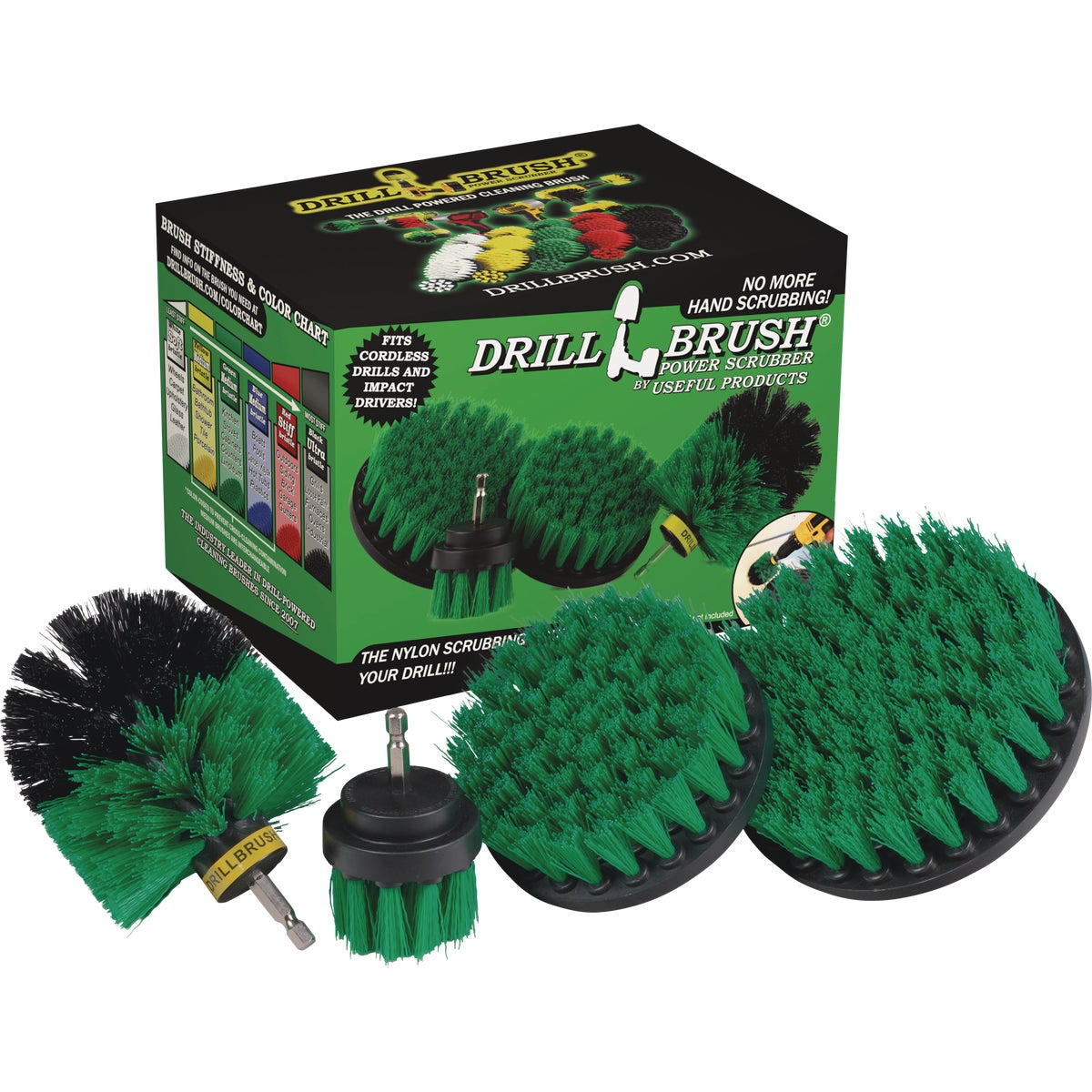 4PC MED GREEN DRILLBRUSH