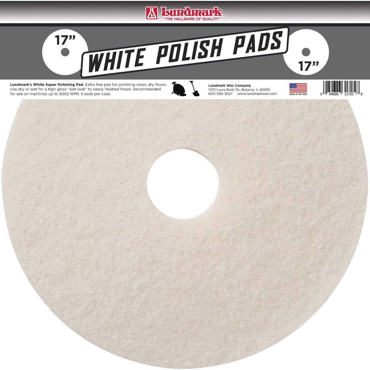 17" WHITE BUFFER PAD