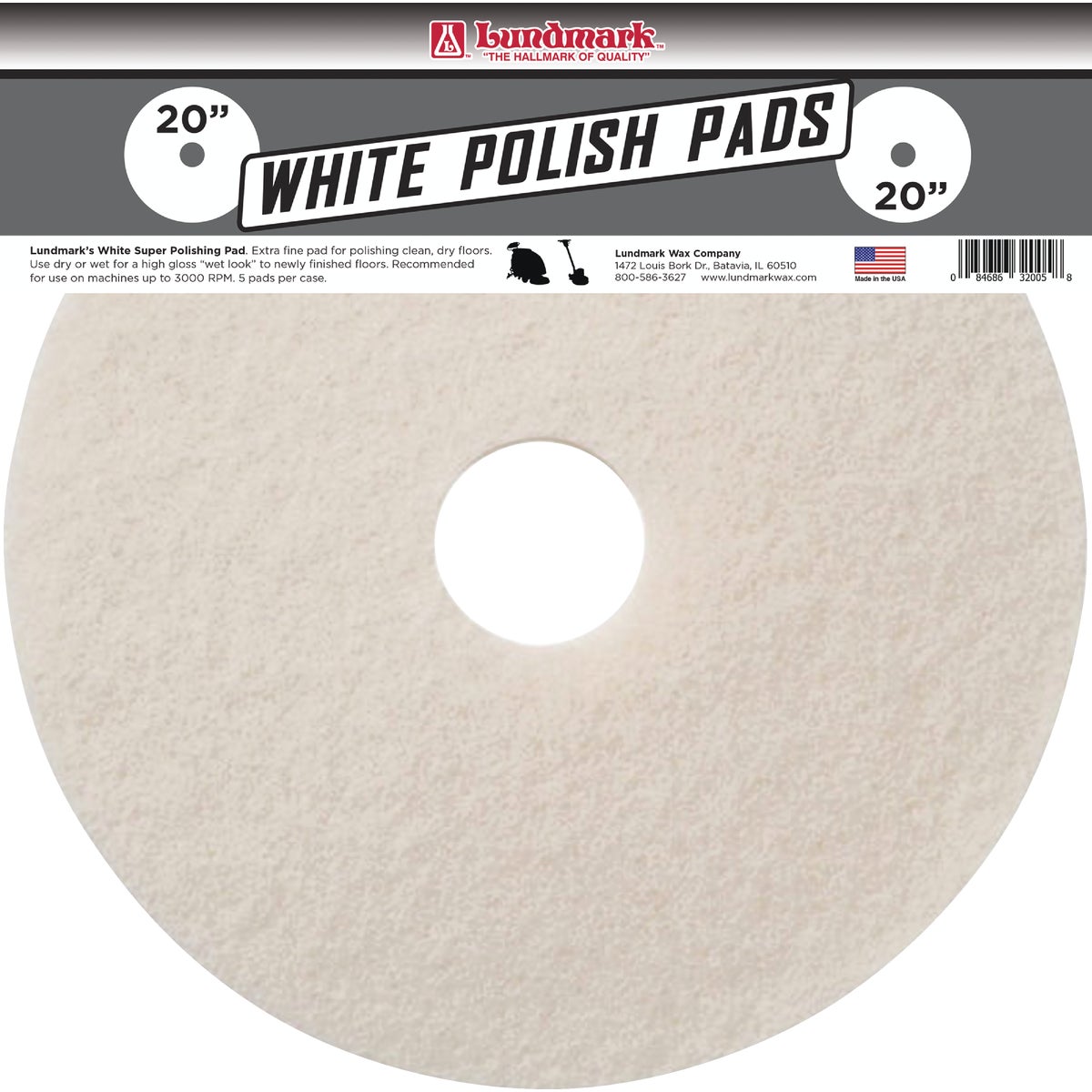 20" WHITE BUFFER PAD