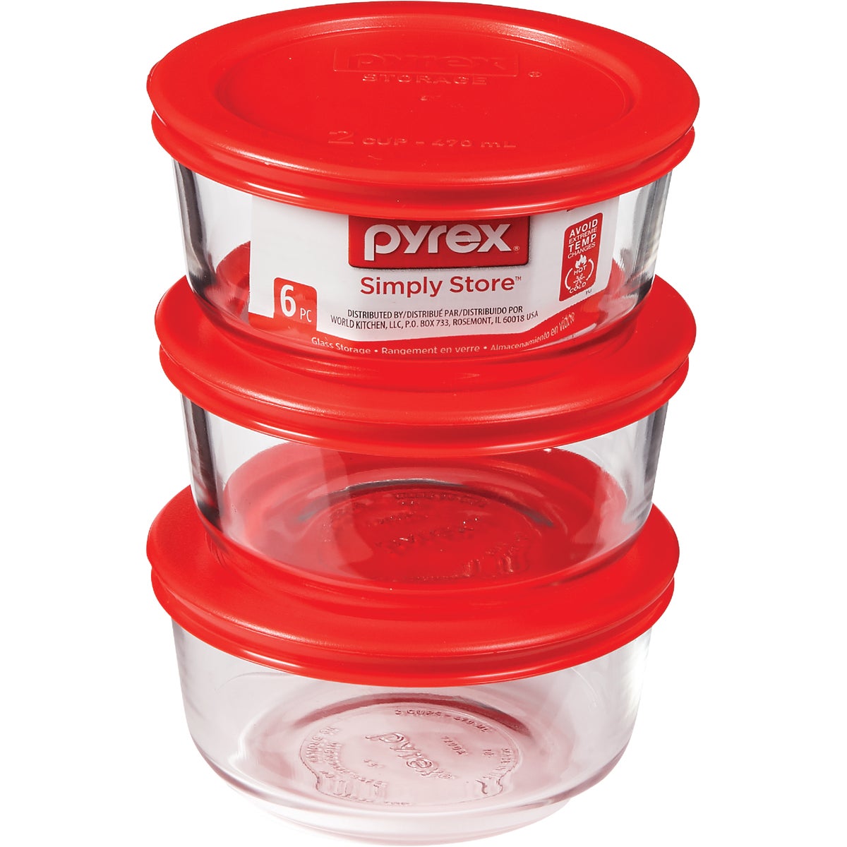 6-PC PYREX VP STORAGE