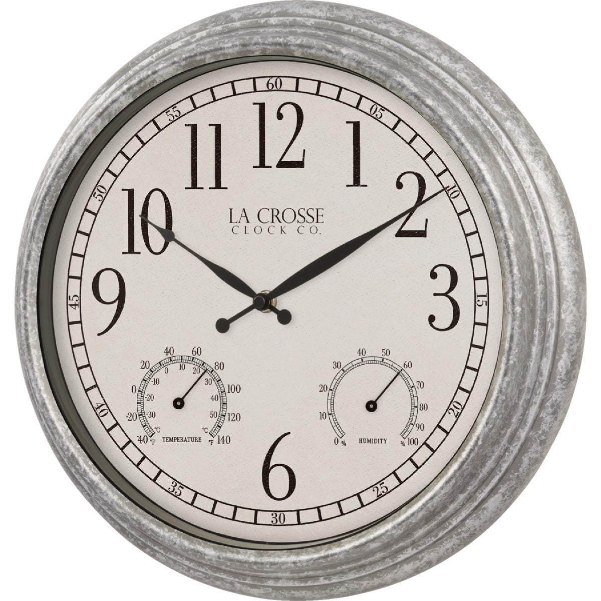 La Crosse Clock Co. 14 In. Silas Indoor/Outdoor Wall Clock Hygrometer & Thermometer