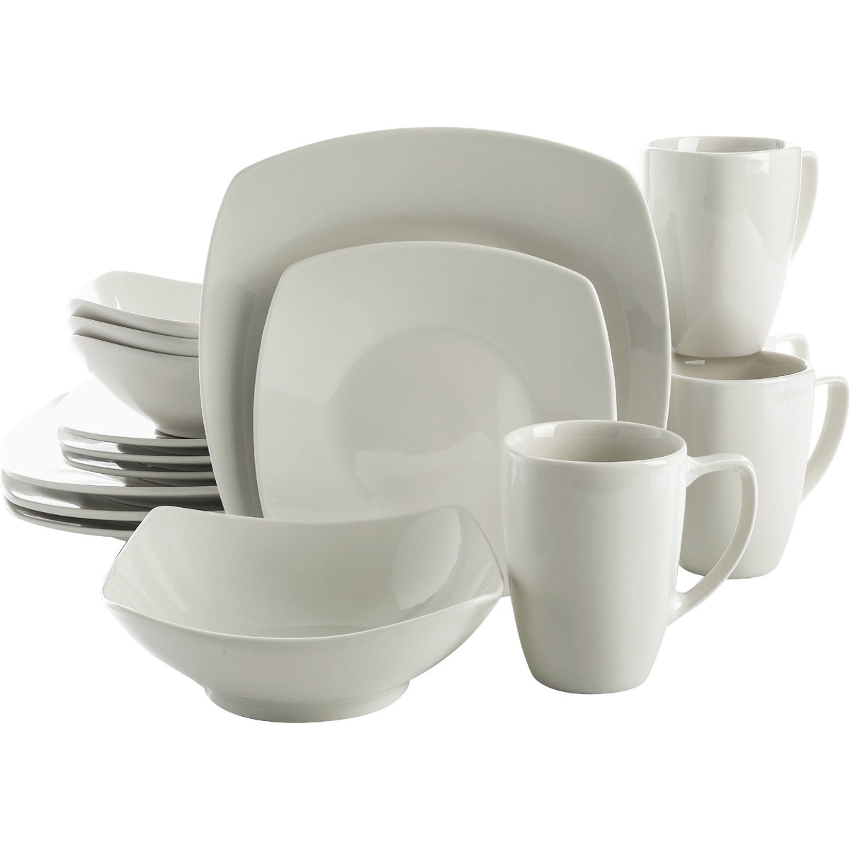 16PC WHT STN DINNERWARE