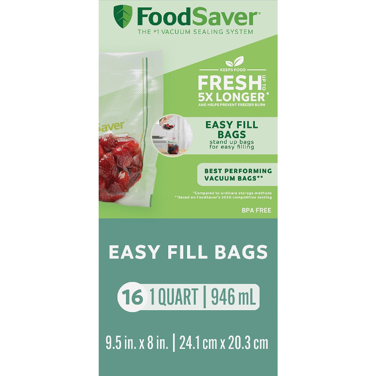 16CT QT EASY FILL BAGS