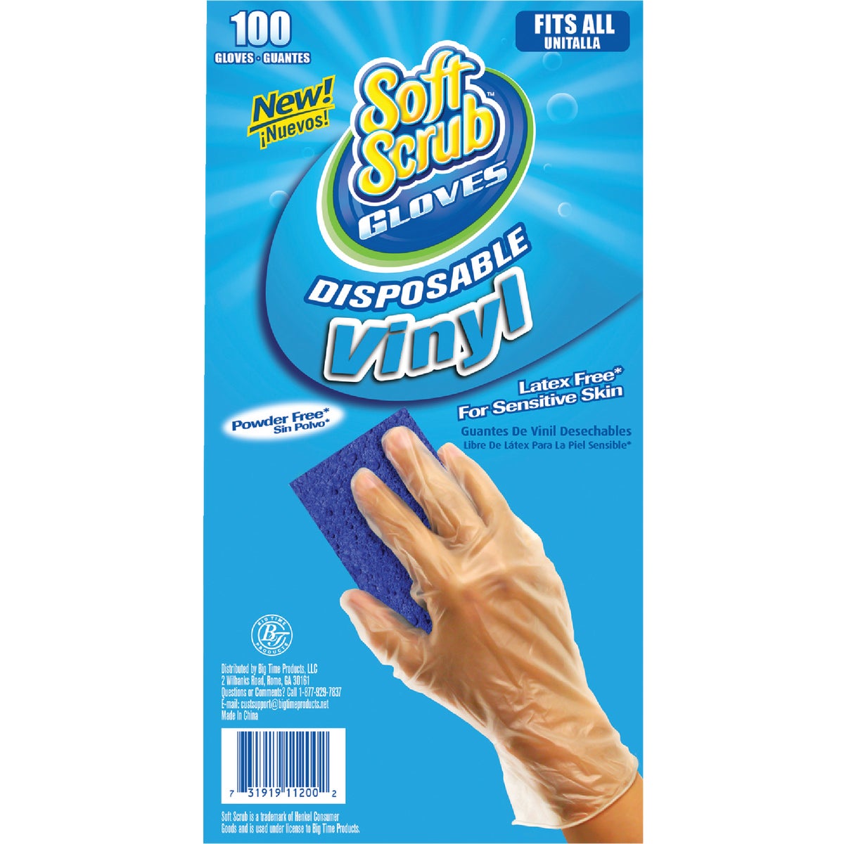 Soft Scrub 1 Size Fits All Vinyl Disposable Gloves