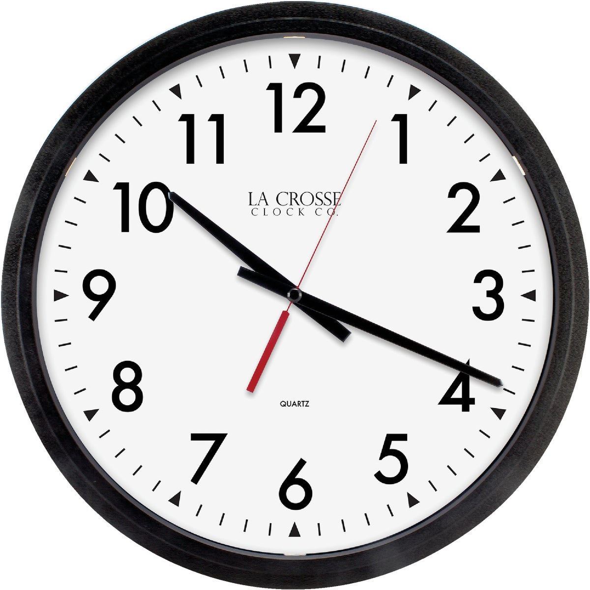 Wall Clock 14" Black W/ White Face, Quartz (takes Aa Battery)